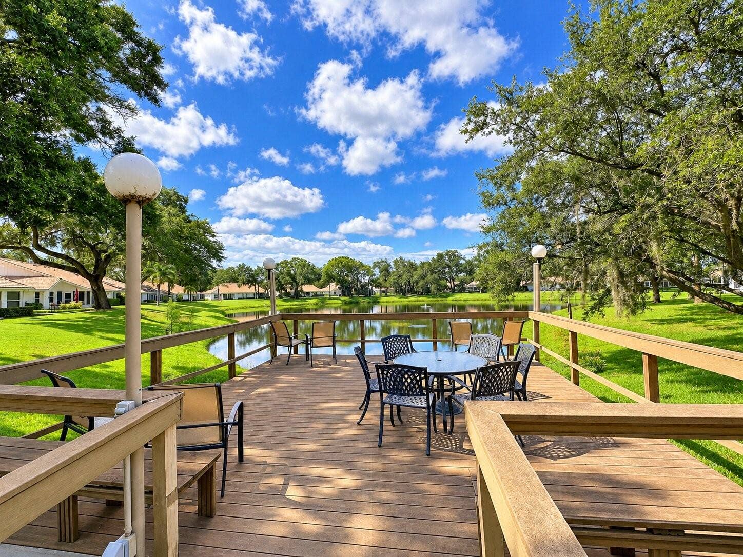 Community lakefront deck