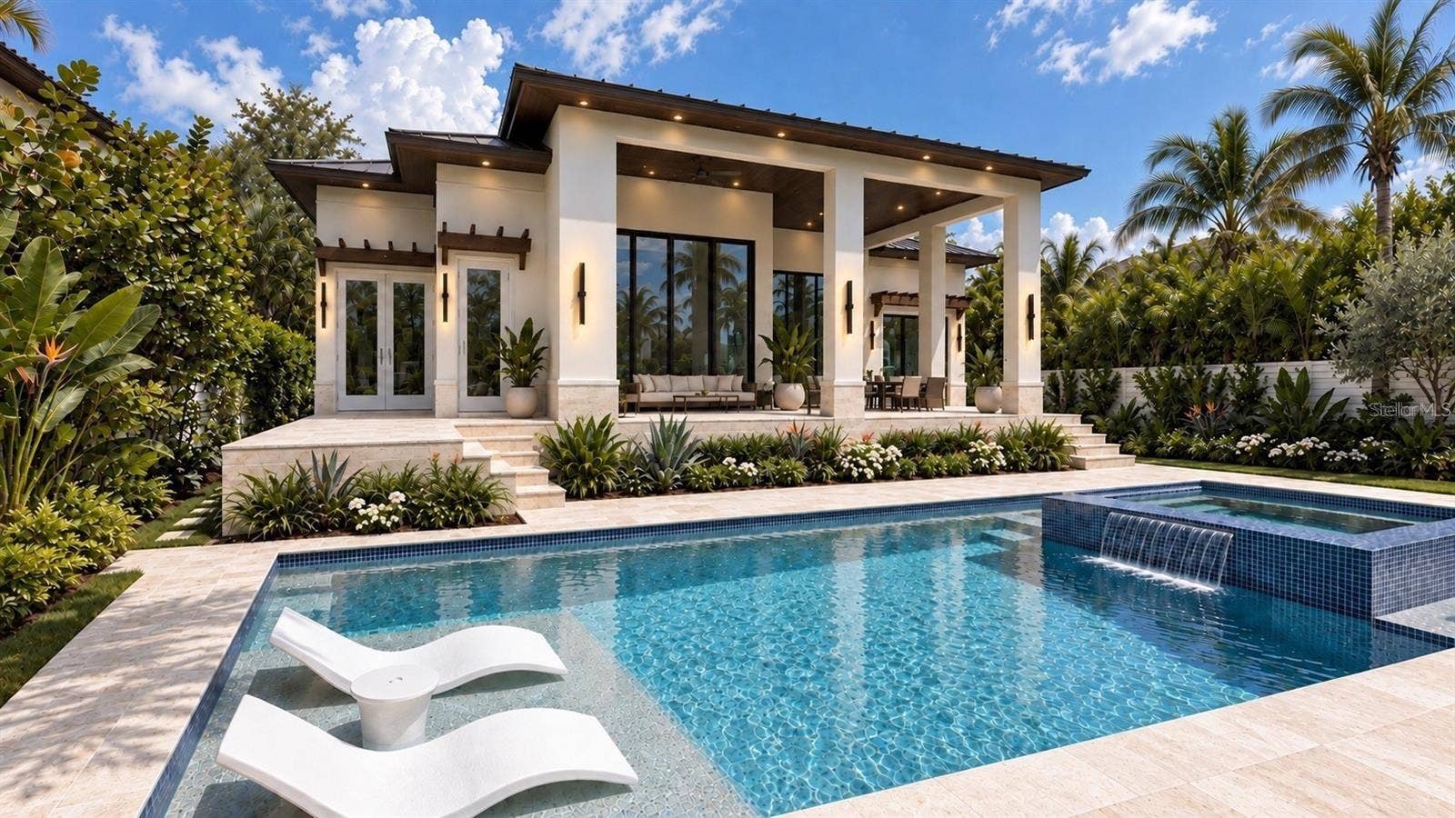 838 NORSOTA WAY, Sarasota, FL 34242 Elevated pool deck, with virtual staging.