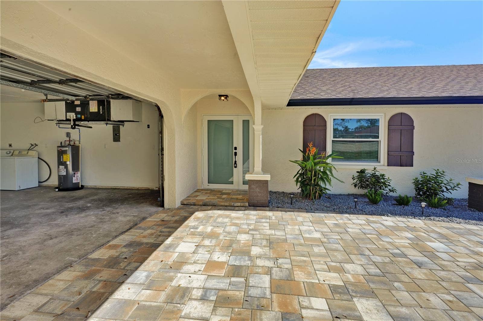 Paver Driveway and covered walk walk