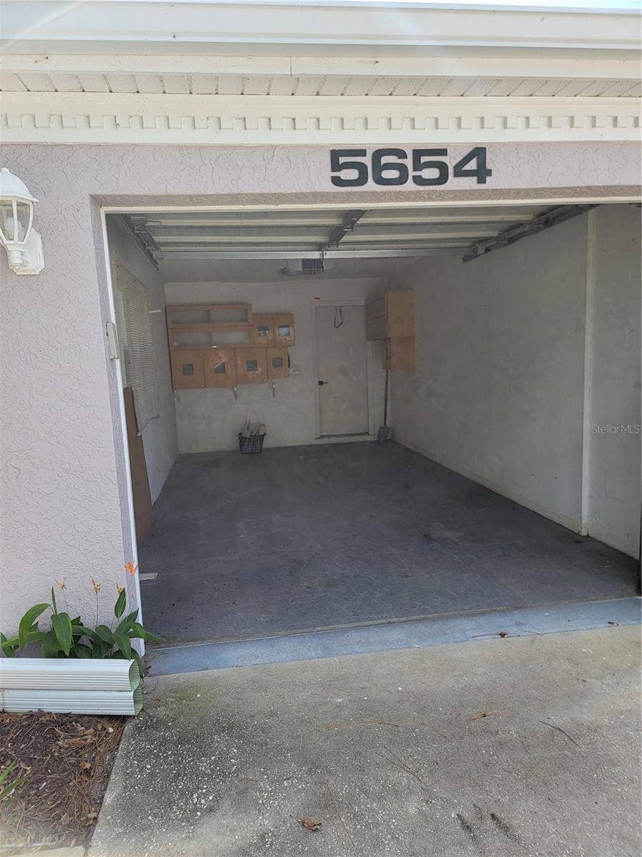 Interior of garage