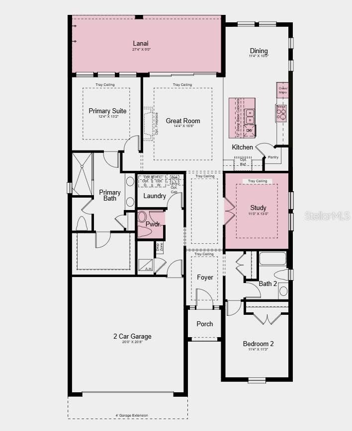7736 BLUE MOON RUN, Sarasota, FL 34241 Floor Plan - Additional Highlights Include: Gourmet kitchen, pendant light package at kitchen, 10' ceilings, tray ceiling package, 8' interior doors, outdoor kitchen rough-in, whole house impact windows, and personalized pool