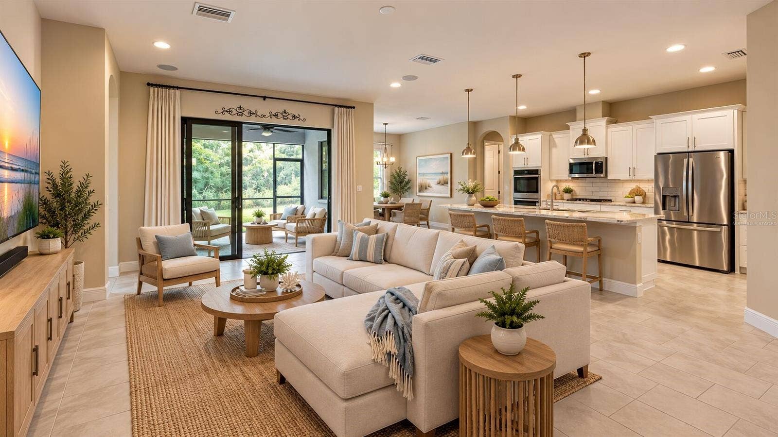 3911 GAVIOTA DRIVE, Ruskin, FL 33573 Virtually staged family room