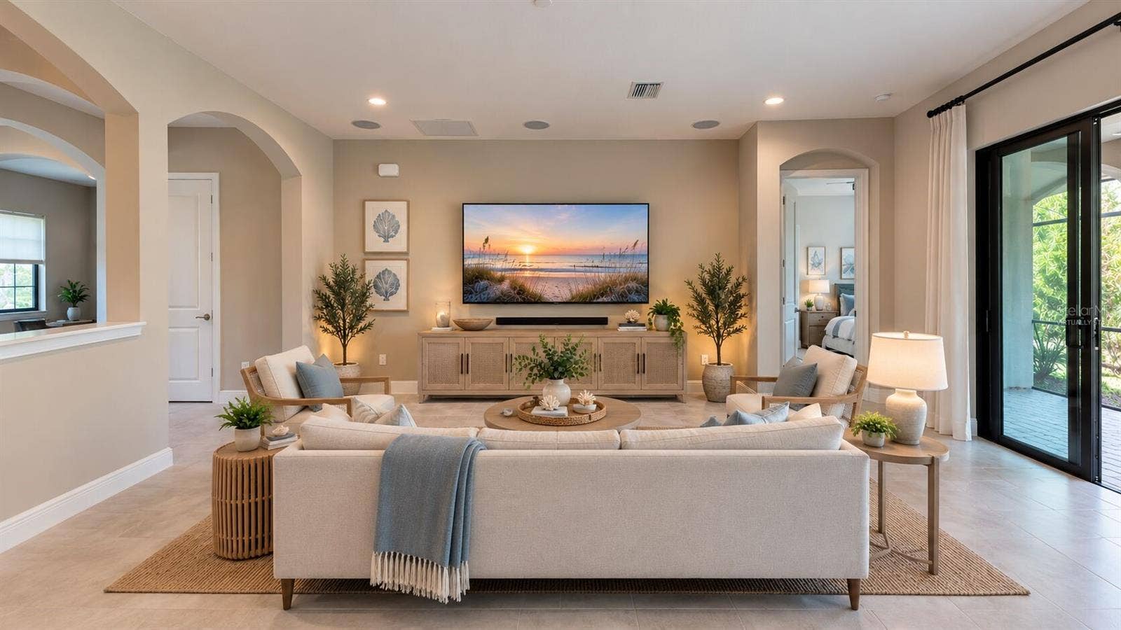 3911 GAVIOTA DRIVE, Ruskin, FL 33573 virtually staged family room