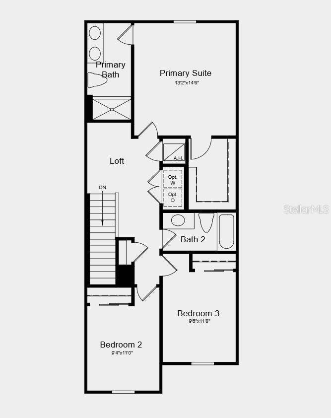 Second Floor Plan - Additional Highlights Include: all appliances included, LVP flooring extended on the main floor, and window blinds throughout the home
