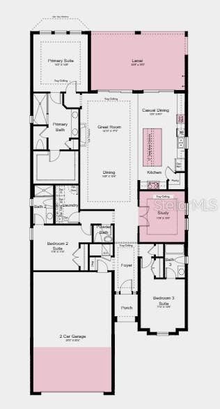 26220 ATRANI DRIVE, Englewood, FL 34223 Floor Plan ~ Additional Highlights Include: 80 AMP pool/spa prewire, 10-foot garage extension, pre-plumb for water softener, and waterfall edge counter on kitchen island