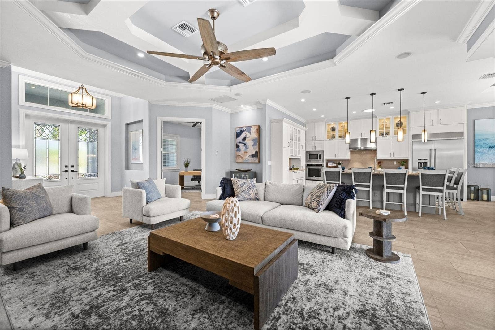 105 SW 52ND STREET, Cape Coral, FL 33914 Beautiful tray ceiling in the living room