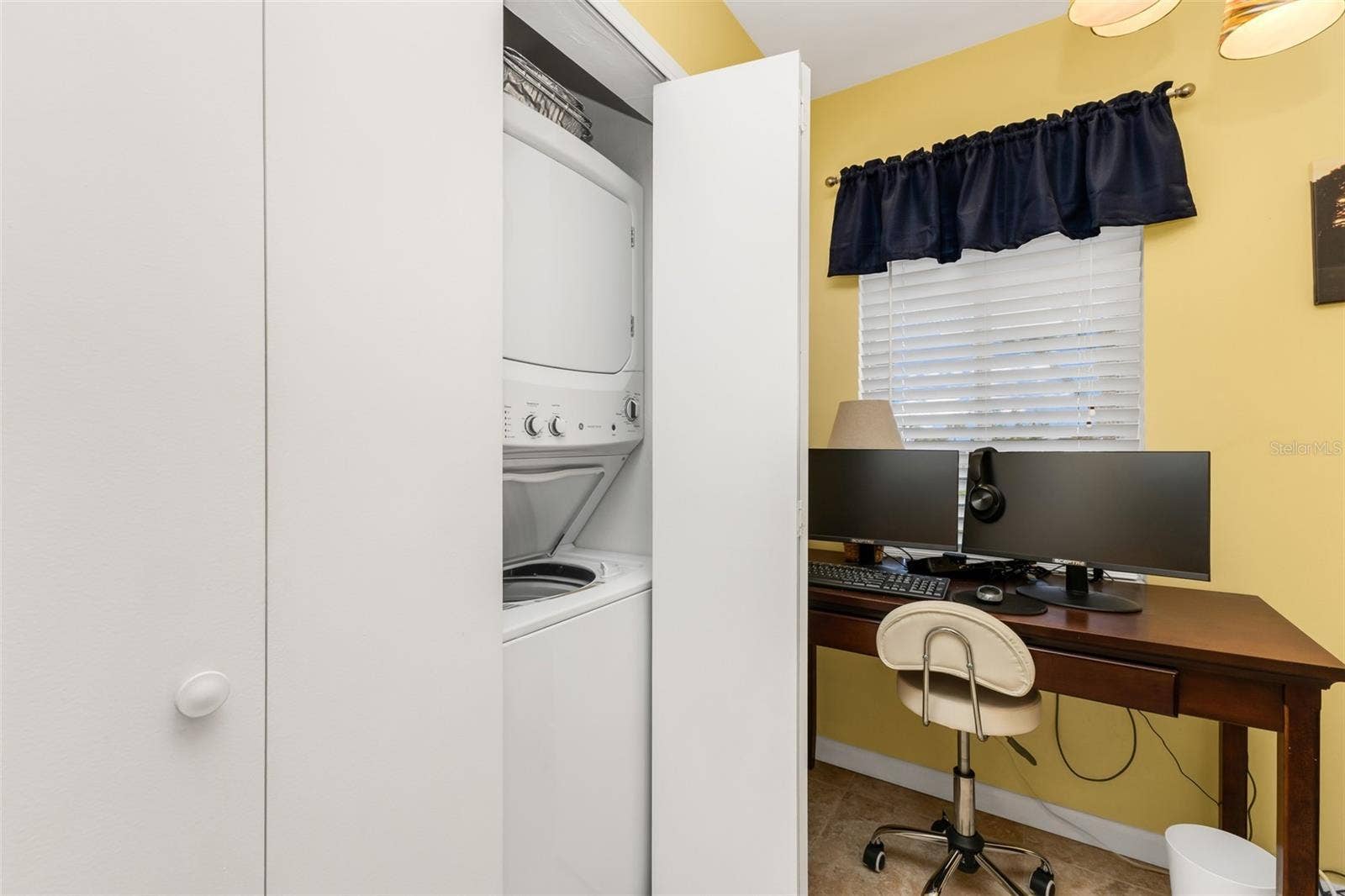 New full size stackable washer and dryer included.