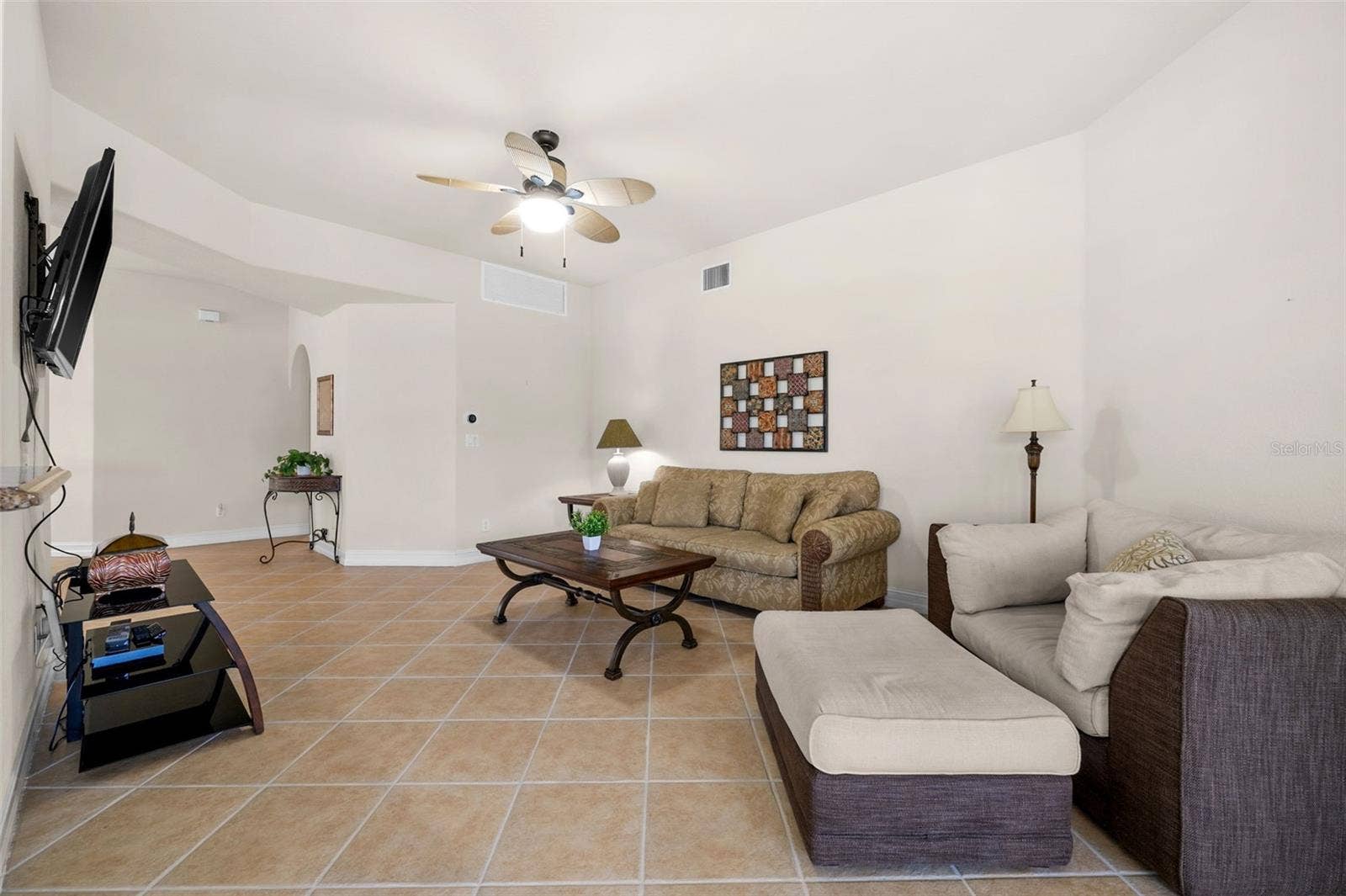 5626 CAPE HARBOUR DRIVE, #102, Cape Coral, FL 33914 Living Room looking toward Entry