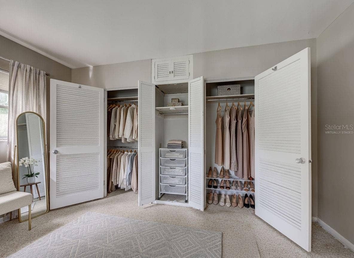 Virtually Staged Primary Closets