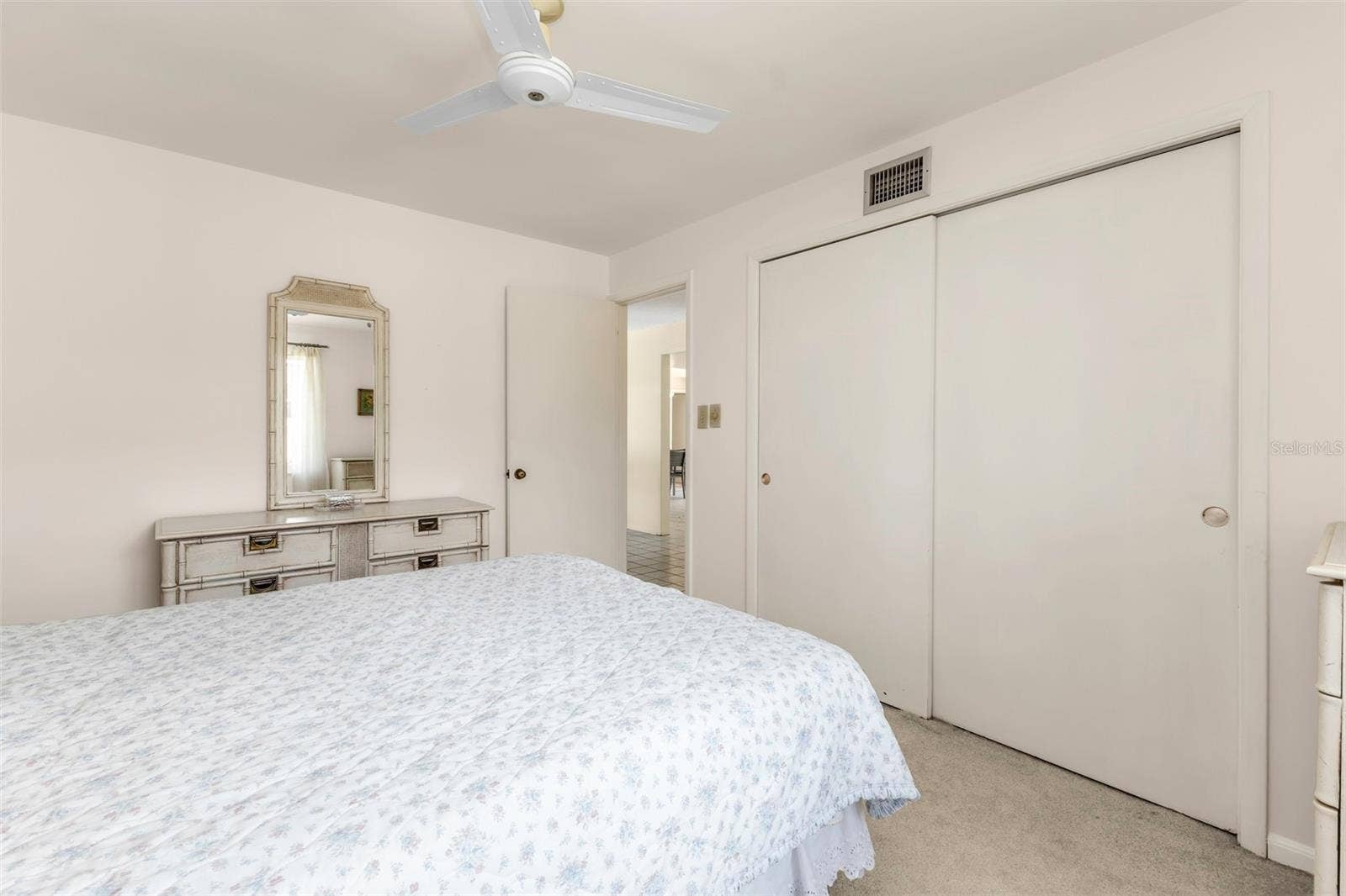 160 ANNAPOLIS LANE, Rotonda West, FL 33947 Bedroom 2 - Large closet for storage, clothes, etc., large window and ceiling fan.