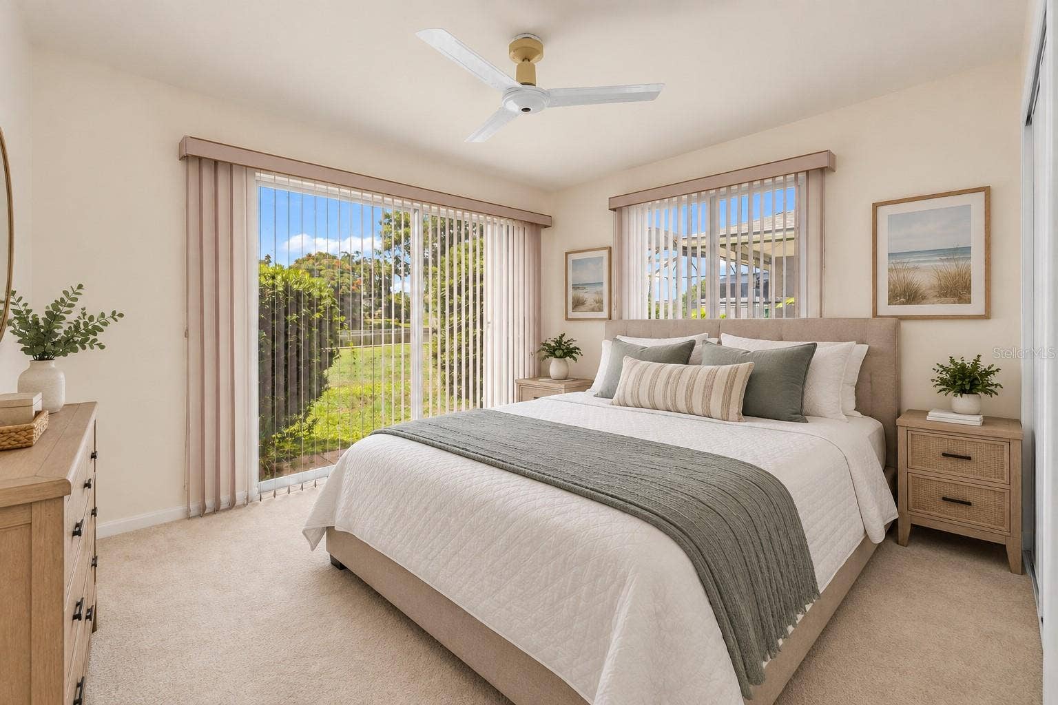 160 ANNAPOLIS LANE, Rotonda West, FL 33947 Bedroom 3 staged as a bedroom with a waterfront view.