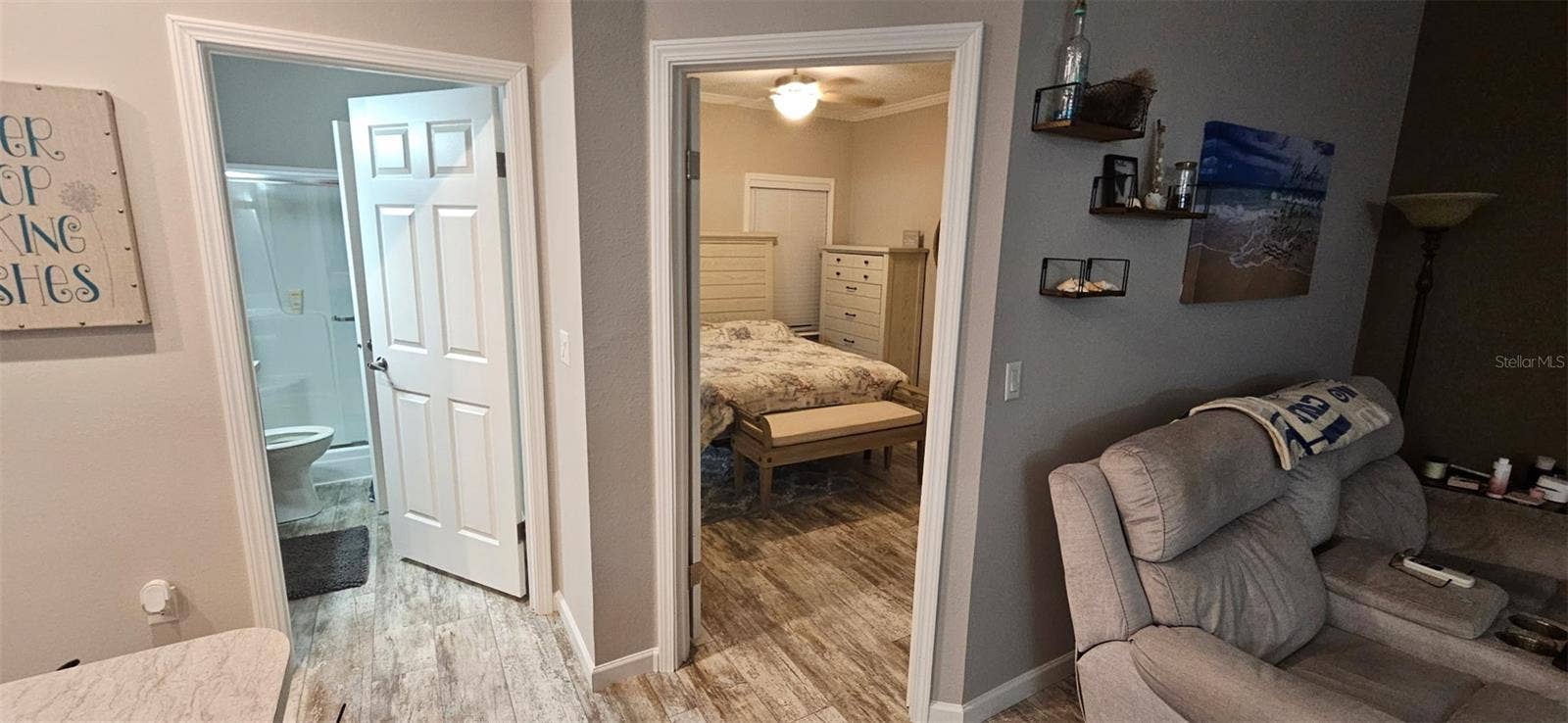 Showing Hall Bathroom, Bedroom #2 and Living Room