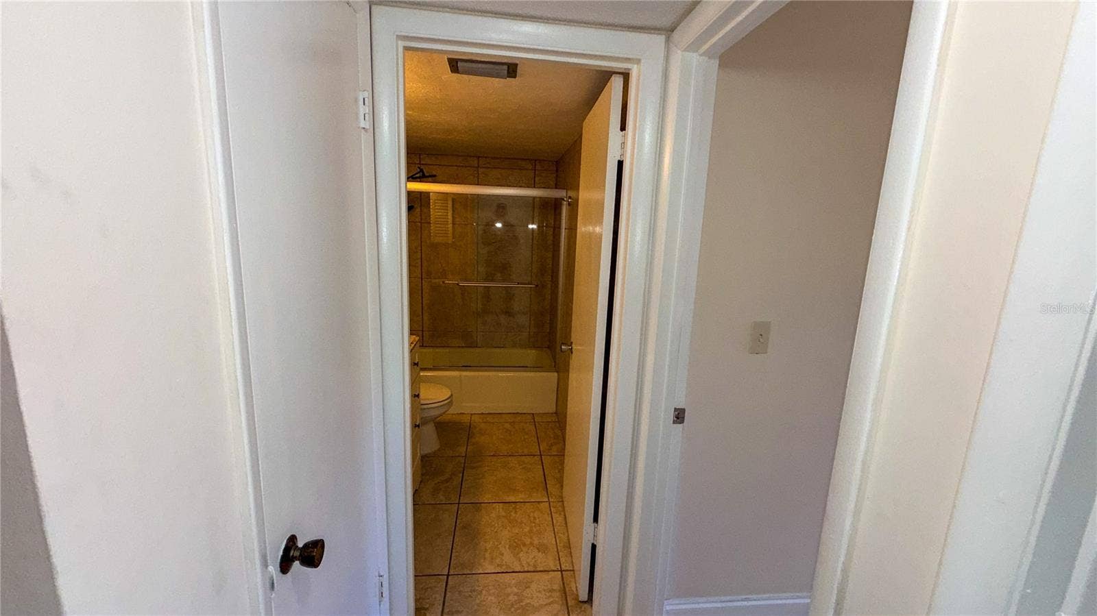 Hallway looking into Bathroom