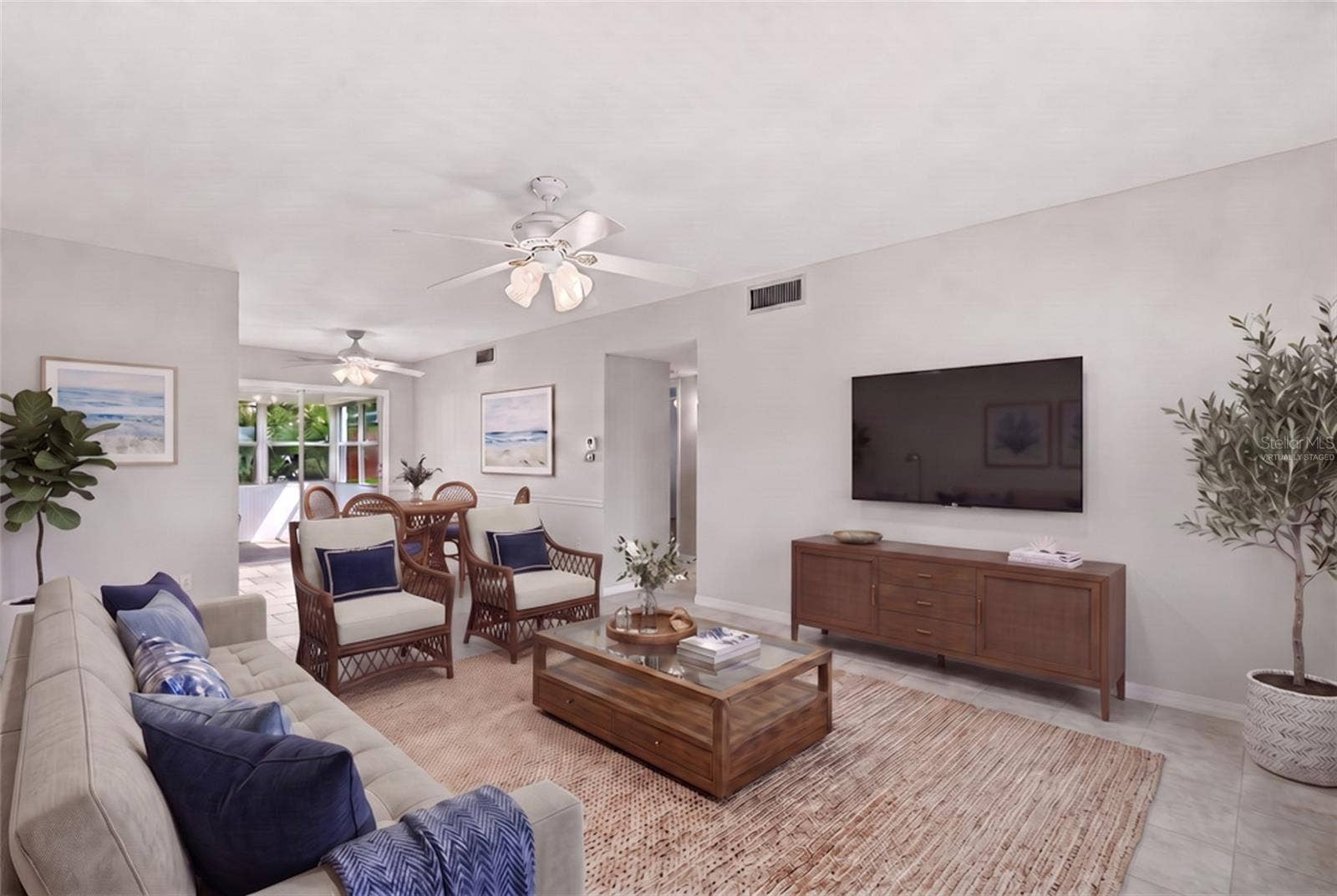 4158 TAMIAMI TRAIL, #P4, Port Charlotte, FL 33952 Living Room- virtually staged
