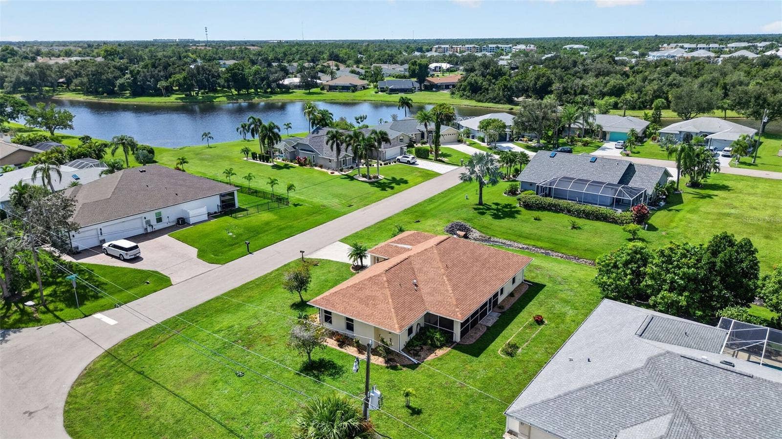 2184 ONONDAGA LANE, Punta Gorda, FL 33983 Aerial - Views of Lake Henry to the southwest