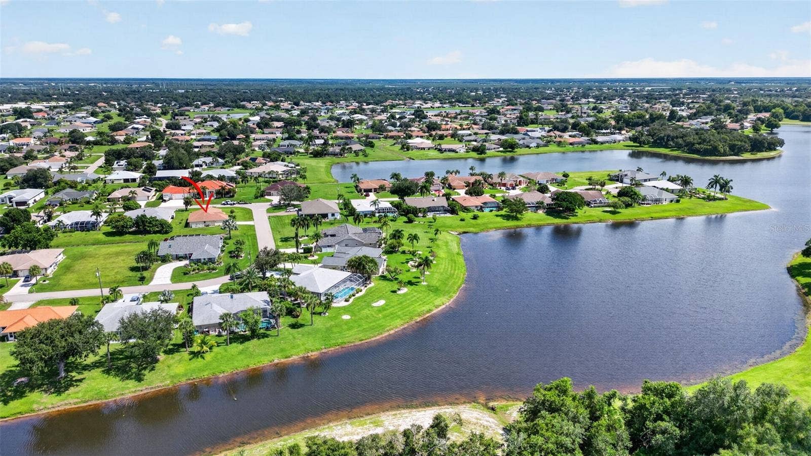 2184 ONONDAGA LANE, Punta Gorda, FL 33983 Aerial View of Lake Henry