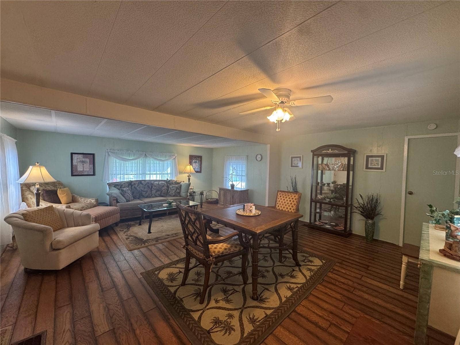 Dining room overlooking living room