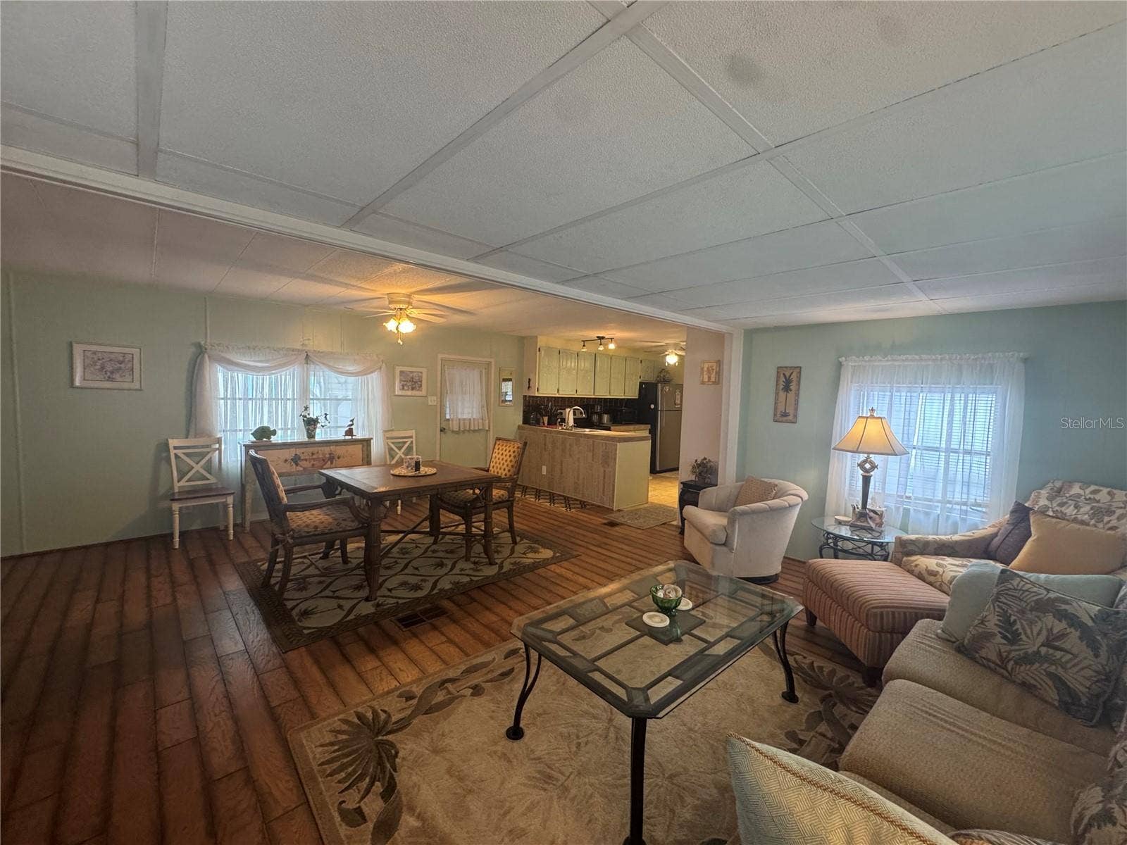 Living room facing kitchen