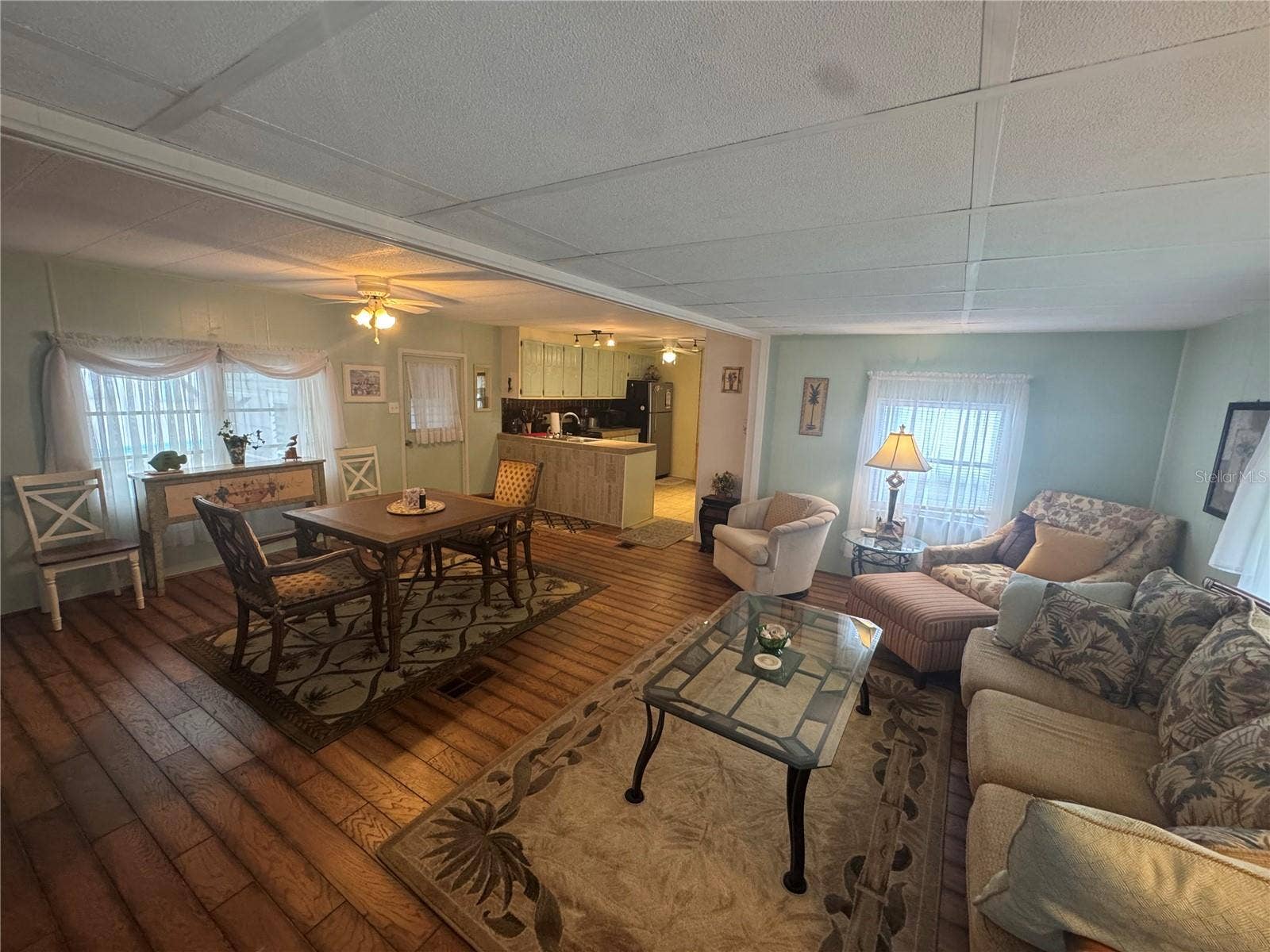 Living room facing kitchen