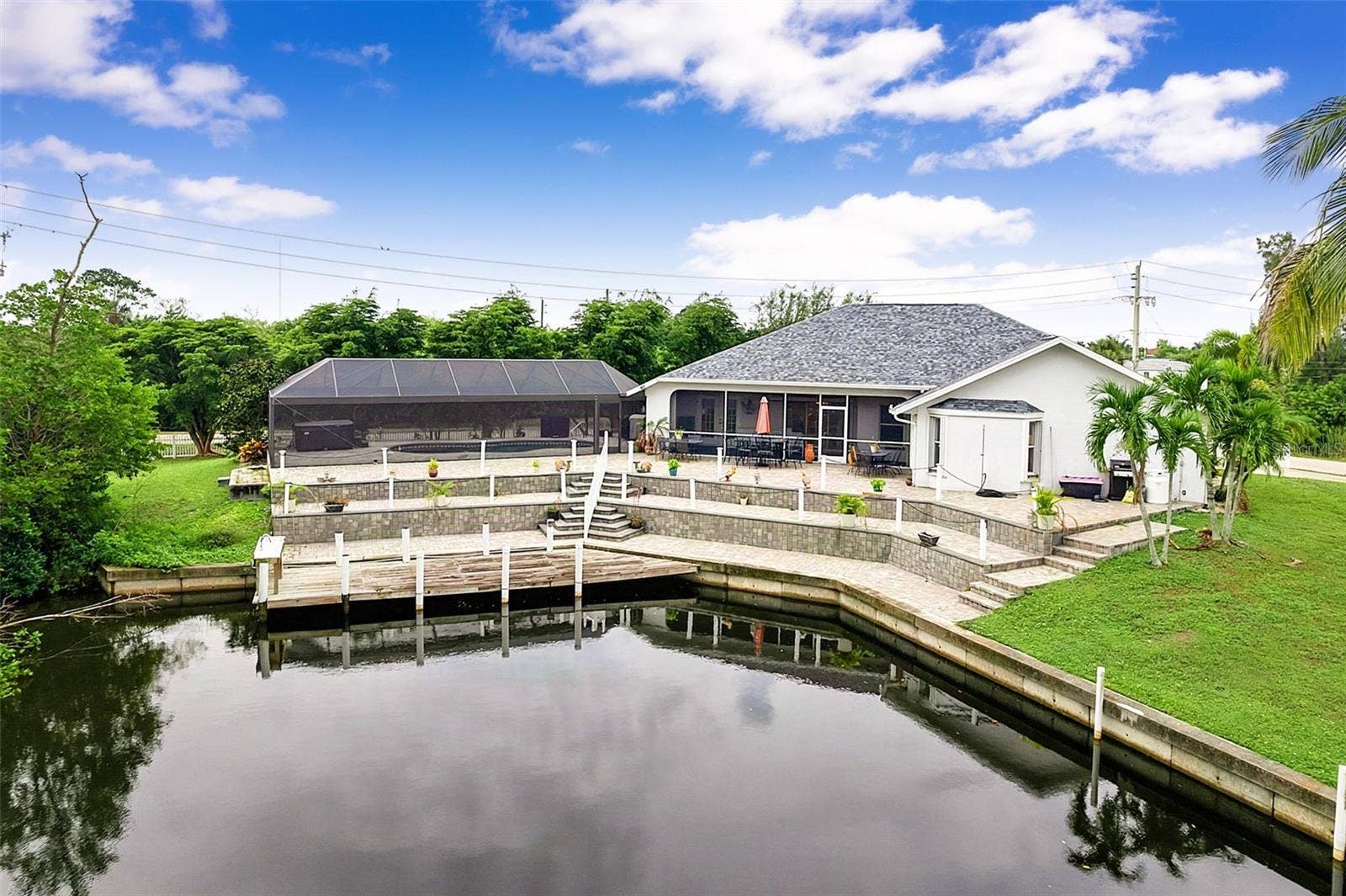 614 RIO VILLA DRIVE, Punta Gorda, FL 33950 Aerial View of Dock and Canal