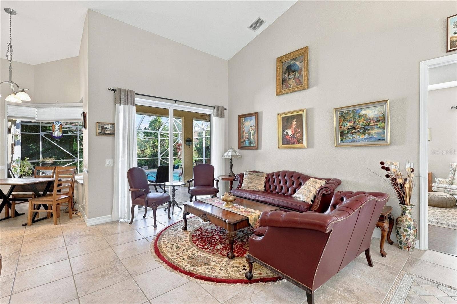 4364 SKYWAY AVENUE, North Port, FL 34288 Living Room with lanai access