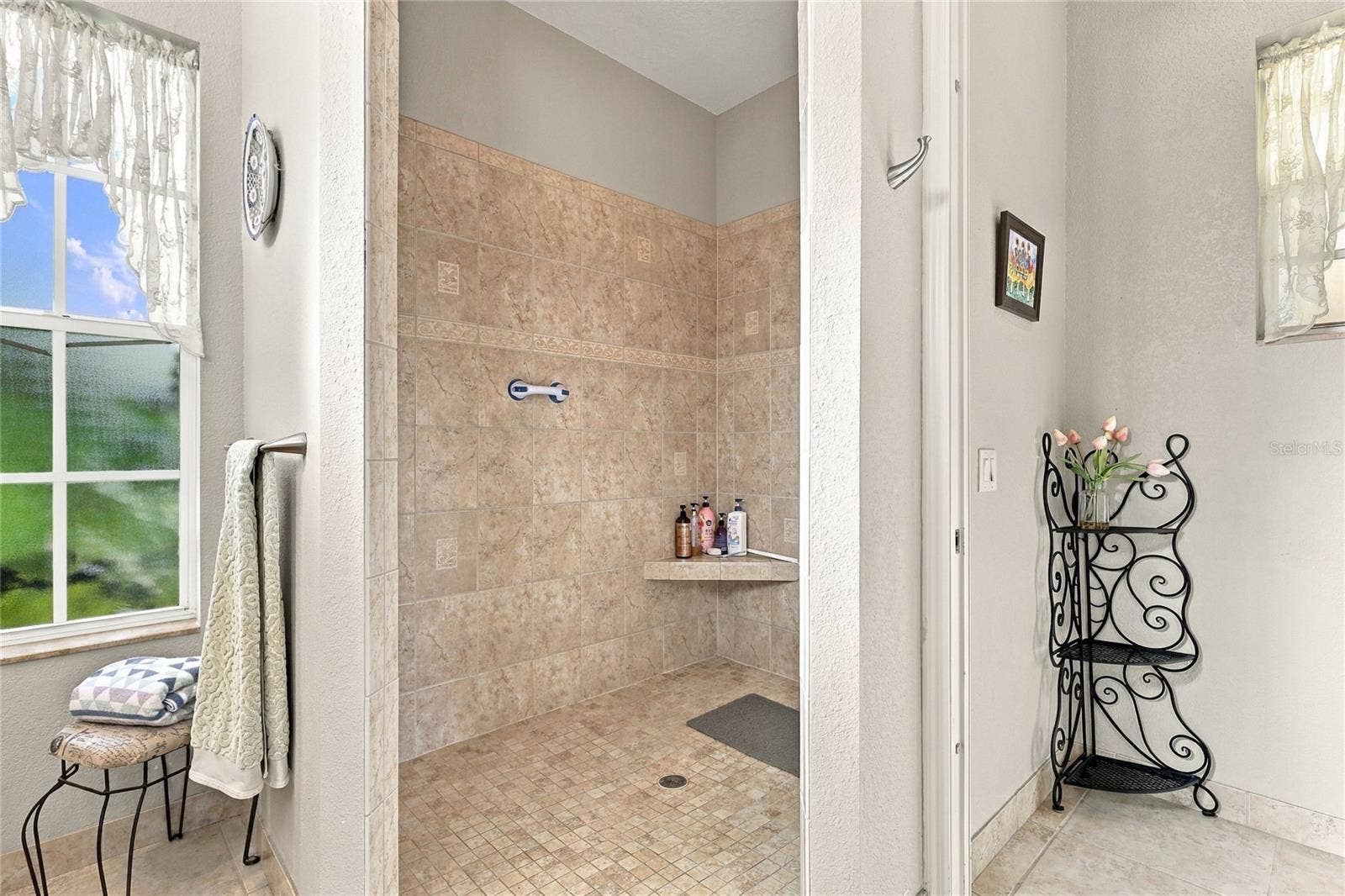 4364 SKYWAY AVENUE, North Port, FL 34288 M bath has huge walking shower and separate WC