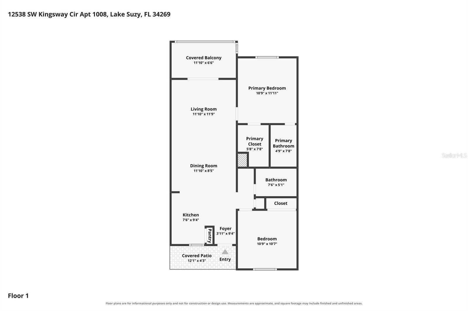 12538 SW KINGSWAY CIRCLE, #1008, Lake Suzy, FL 34269 Floor Plan