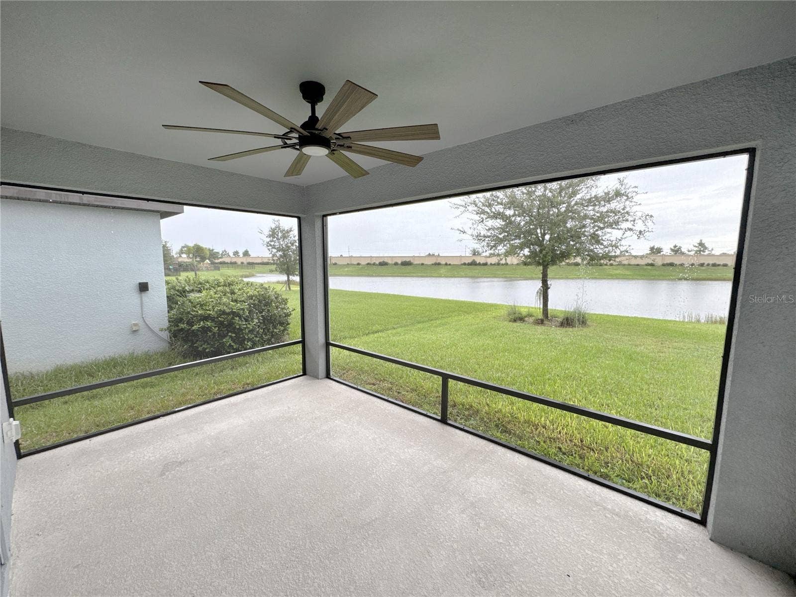 lanai with beautiful pond view