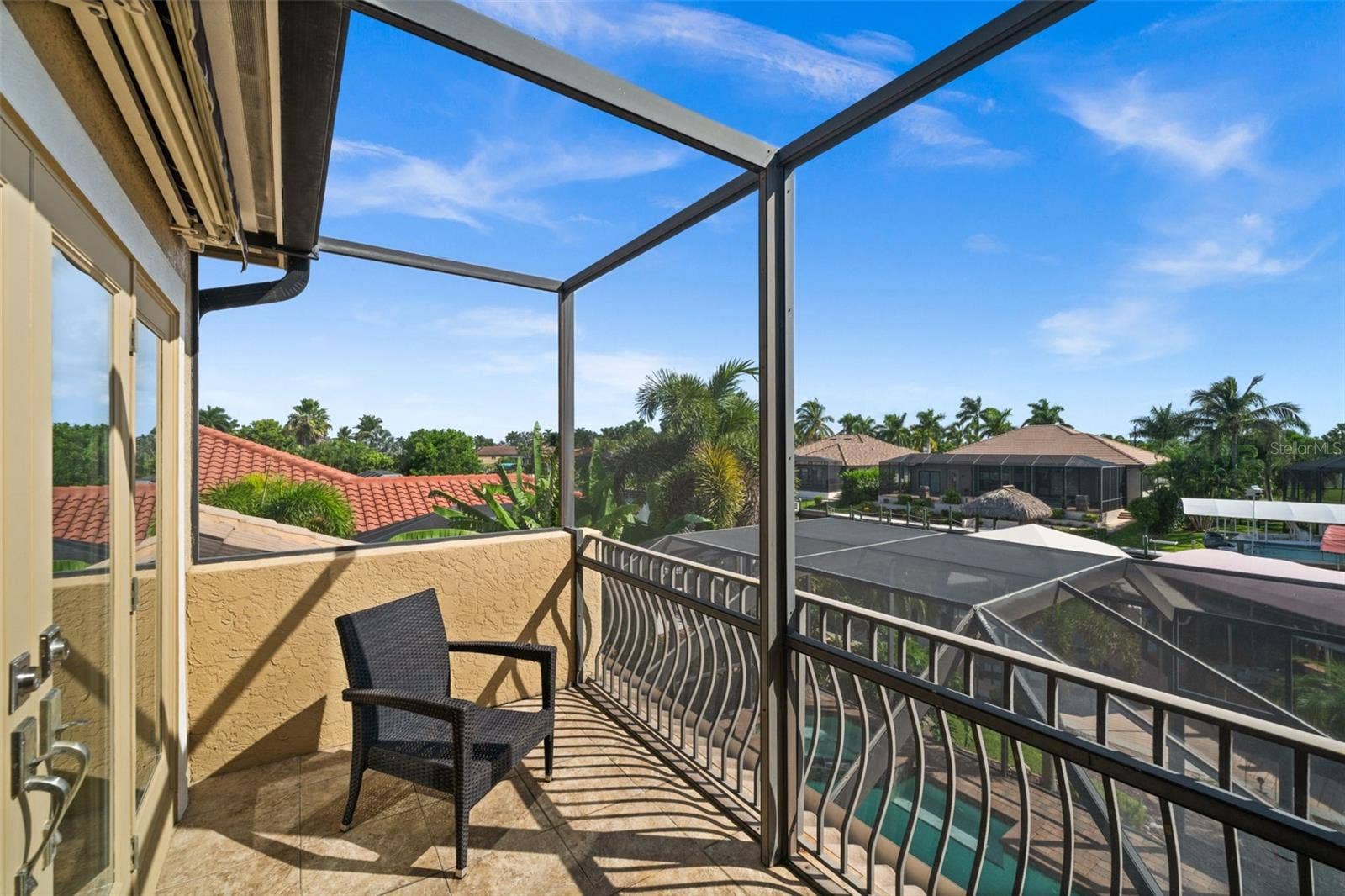 Screened balcony attached to 3rd bedroom