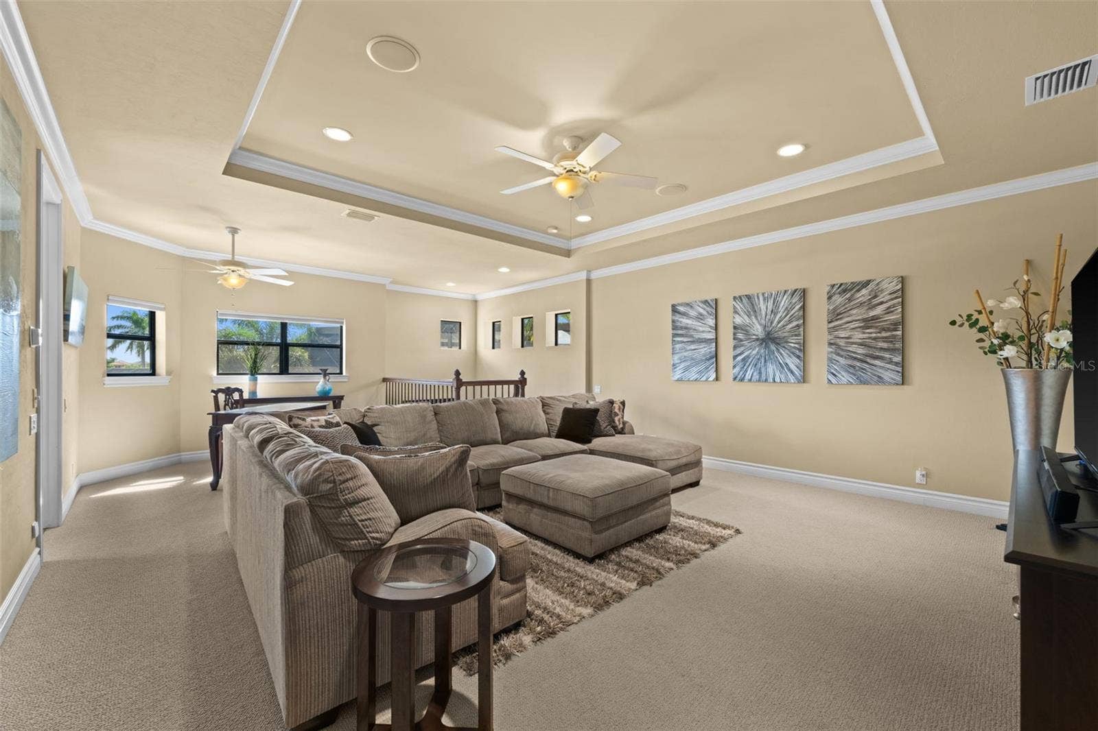 Upstairs media room / game room / family room