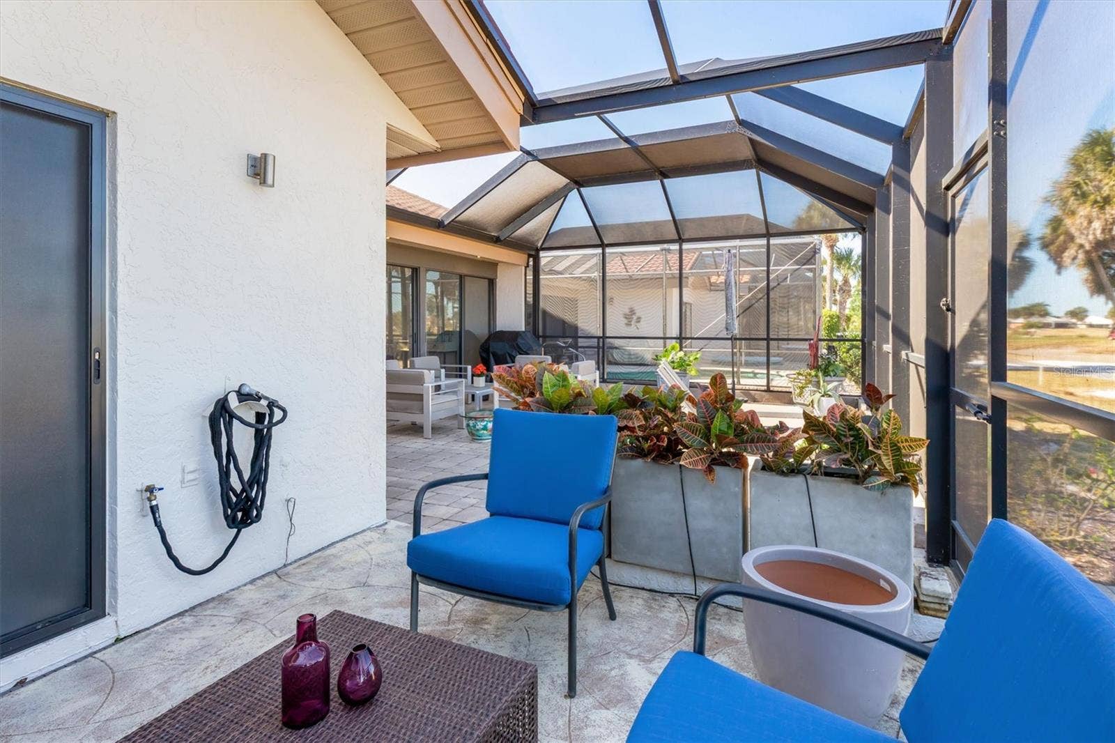 5021 SAN ROCCO COURT, Punta Gorda, FL 33950 Intimate area off primary bath. Perfect for hot tub and privacy screening.