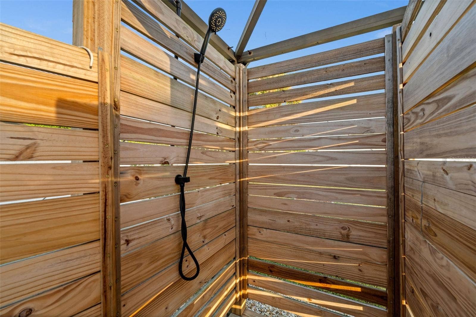 A custom built outdoor shower! Very nice!