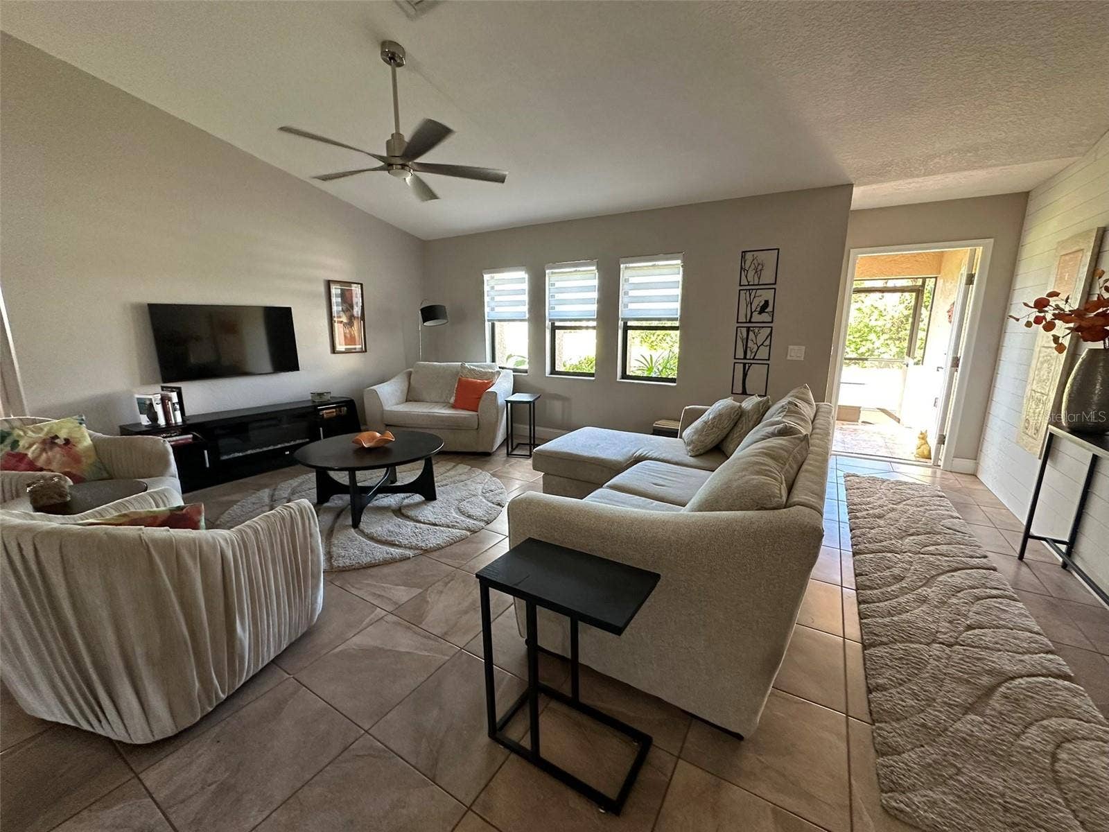 Living room with Zebra blinds