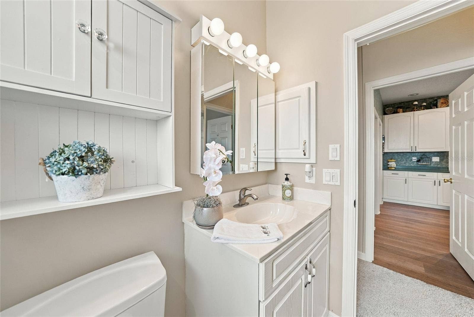 Bath with NEW flooring, Tub/Shower Combo