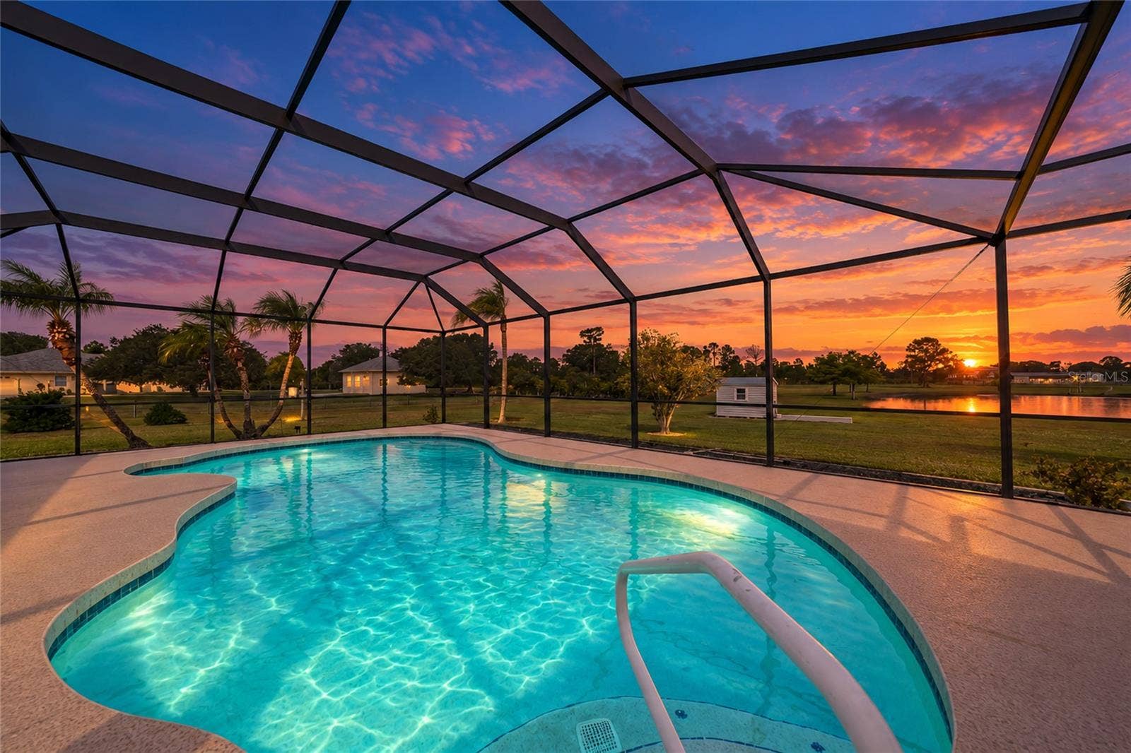 Virtual Removal of Pool Cover and Photographer Enhanced Lighting