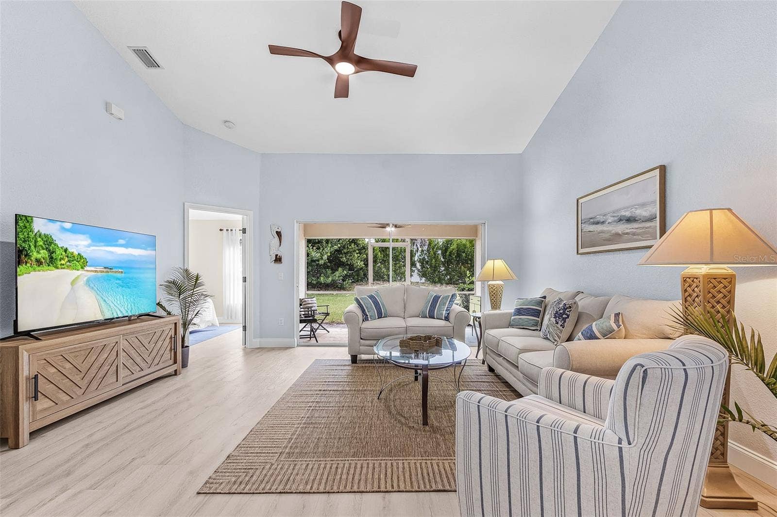 Open and vaulted floor plan