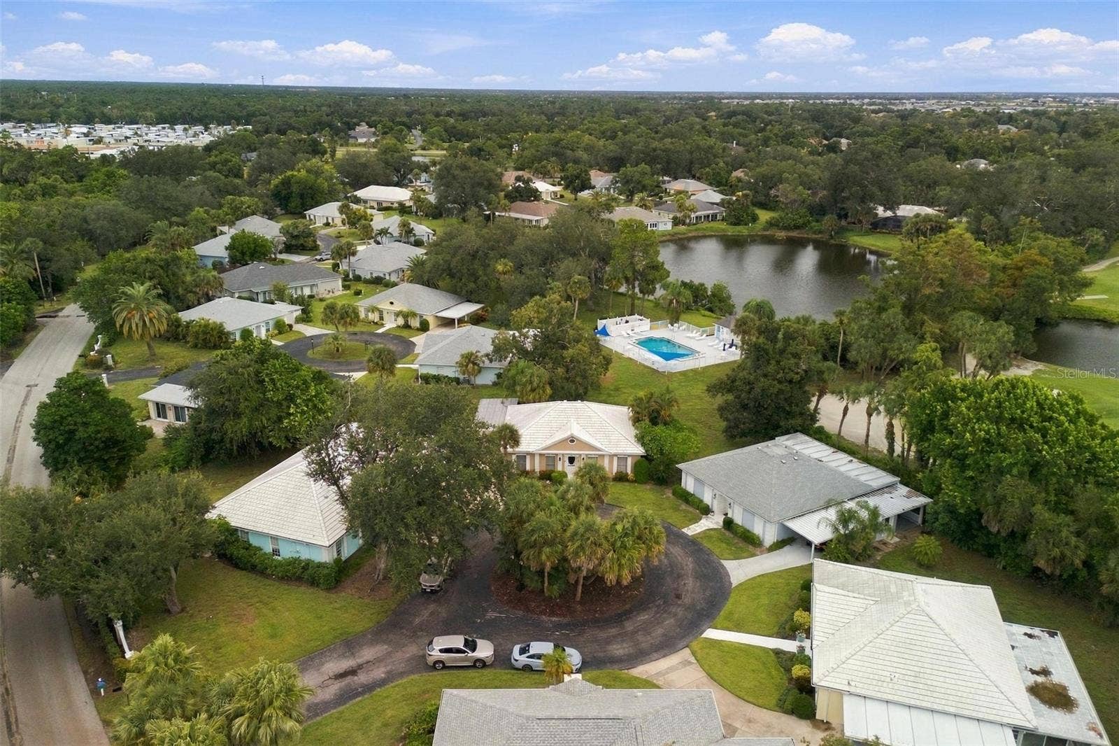 Aerial view of villas