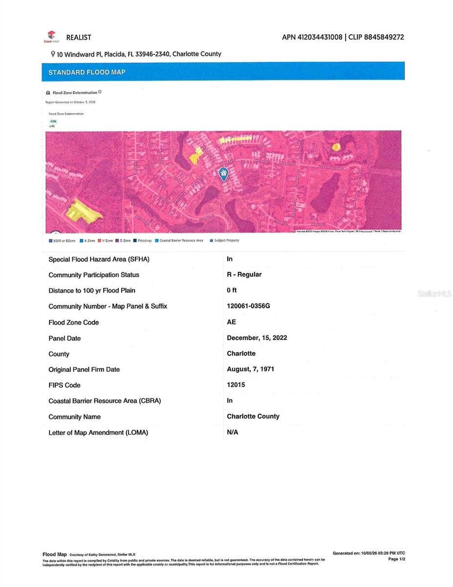 10 WINDWARD PLACE, Placida, FL 33946 Flood Map