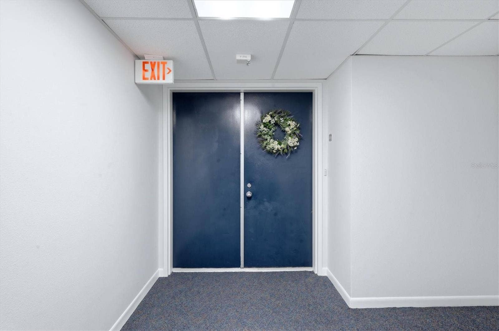 Double Front Doors from building hallway