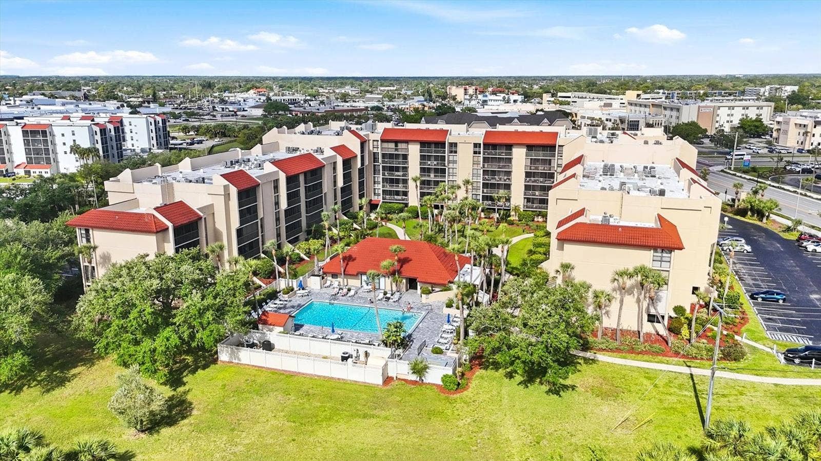 Aerial view of pool