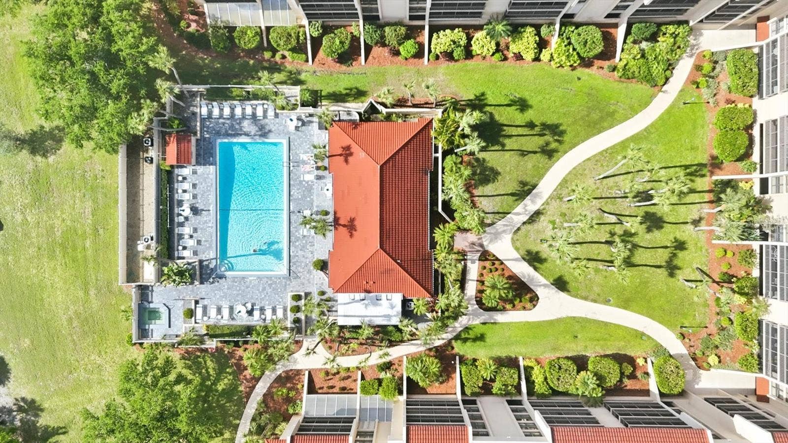 Aerial view of pool