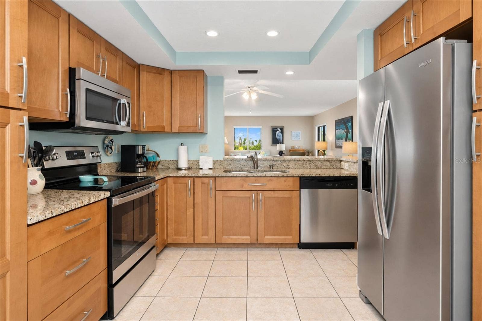 2950 N BEACH ROAD, #A321, Englewood, FL 34223 The kitchen view from the French balcony.