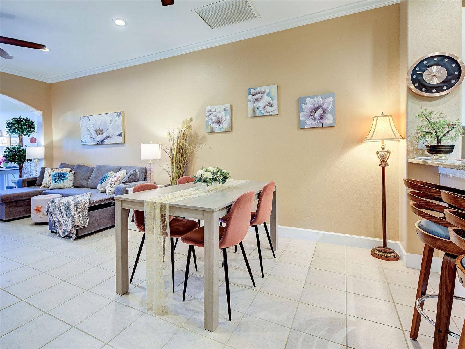 Dining area or extend living room space.