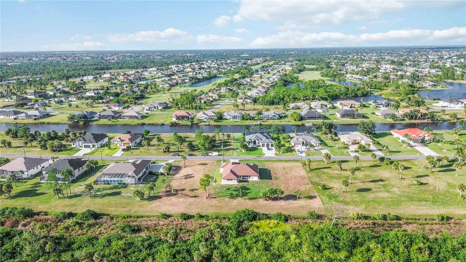 Aerial view of the neighborhood