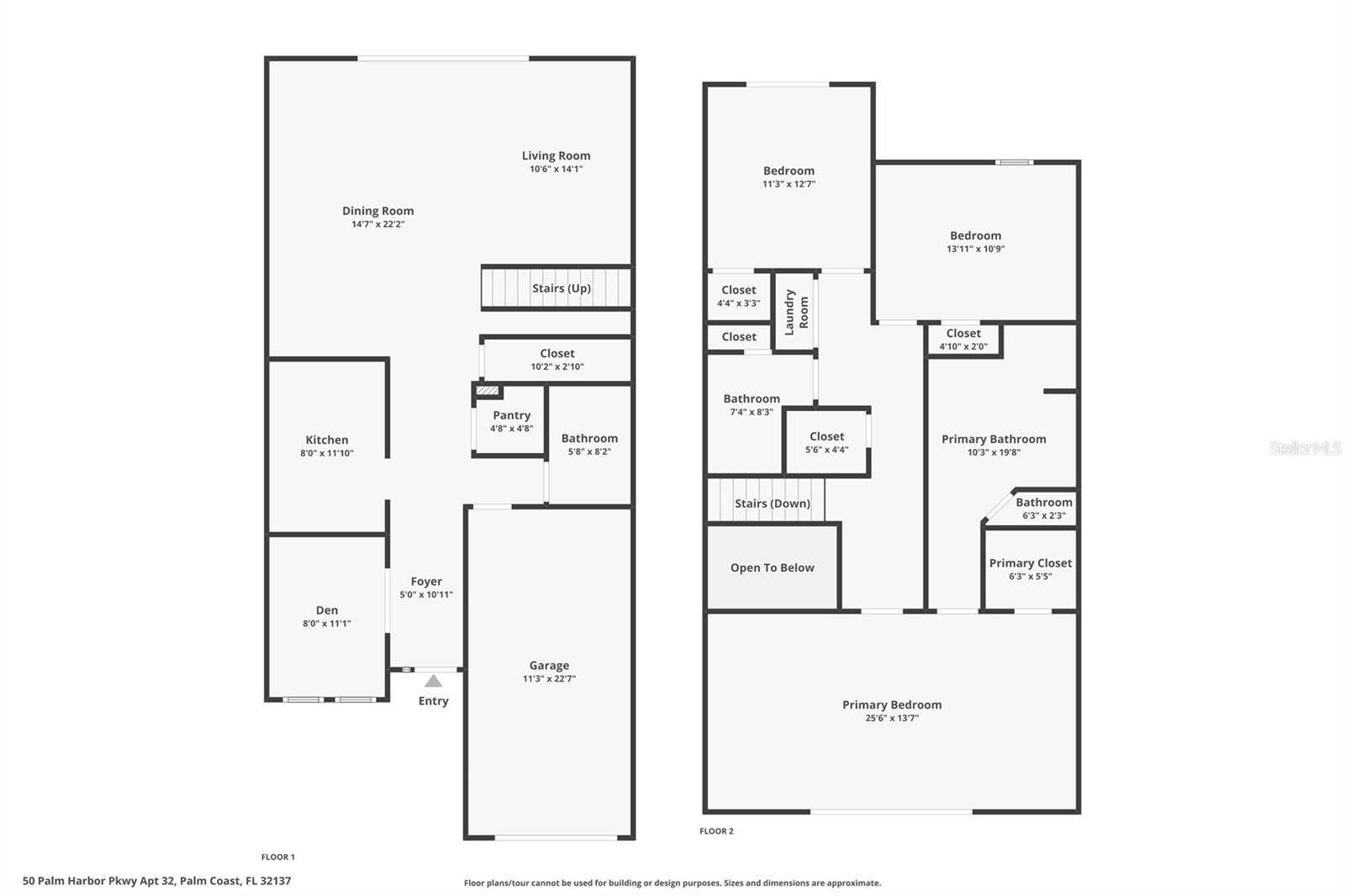 50 PALM HARBOR PARKWAY, #32, Palm Coast, FL 32137 Total Floor Plan
