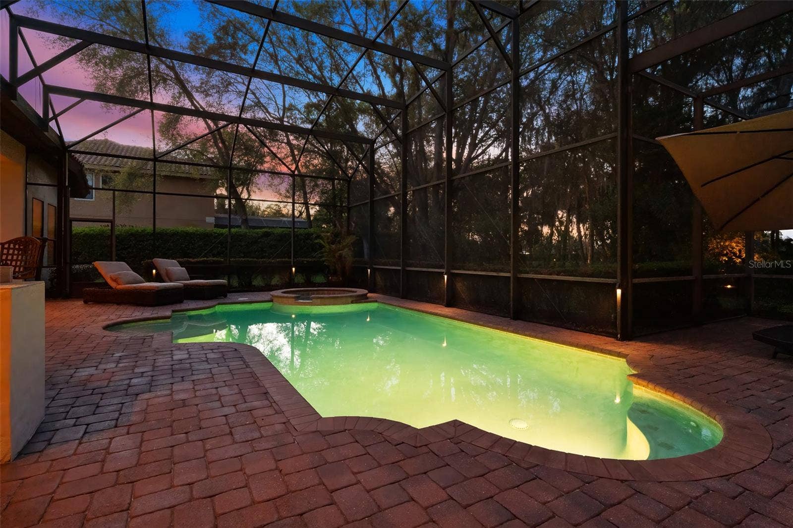7341 BELLA FORESTA PLACE, Sanford, FL 32771 Twilight Pool/Lanai