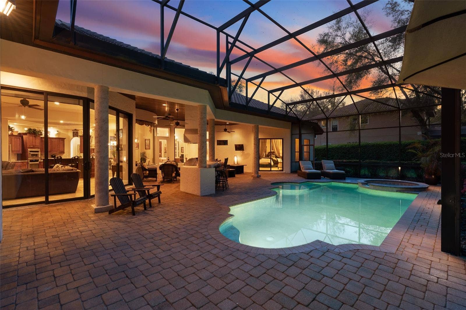 7341 BELLA FORESTA PLACE, Sanford, FL 32771 Twilight Pool/Lanai
