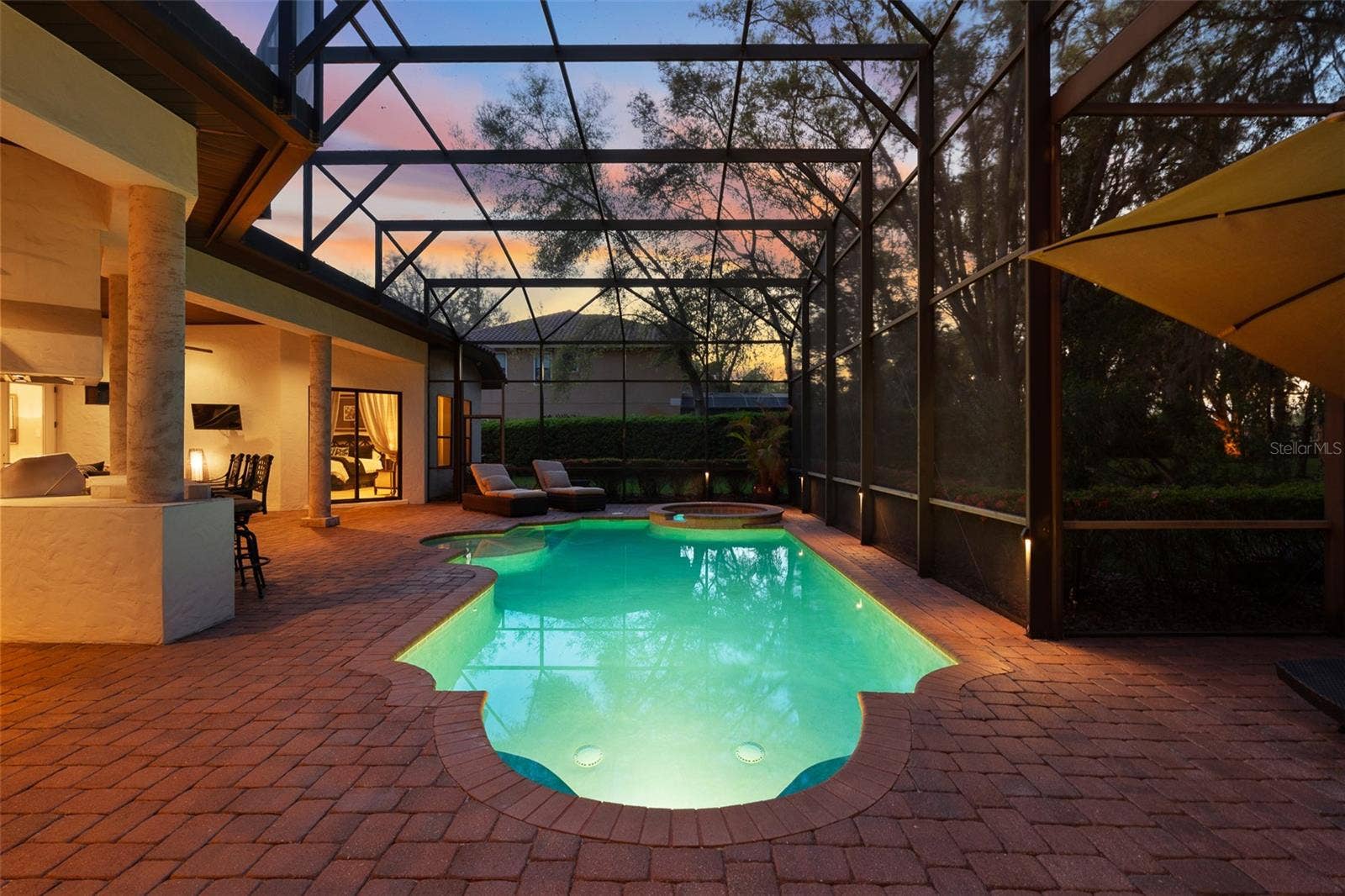 7341 BELLA FORESTA PLACE, Sanford, FL 32771 Twilight Pool/Lanai