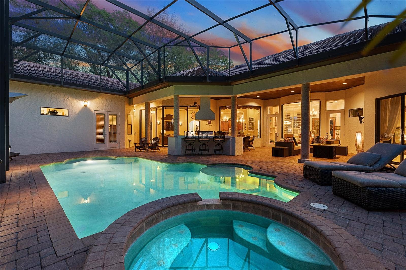 7341 BELLA FORESTA PLACE, Sanford, FL 32771 Twilight Pool/Lanai