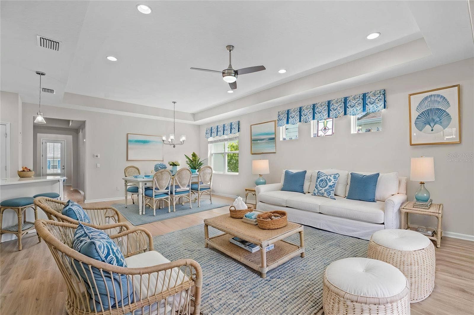 466 MARGARITAVILLE AVENUE, Daytona Beach, FL 32124 Virtually Staged - Open Living & Dining Areas